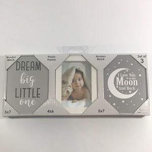 Wooden blocks and picture frame - Dream Big Little One